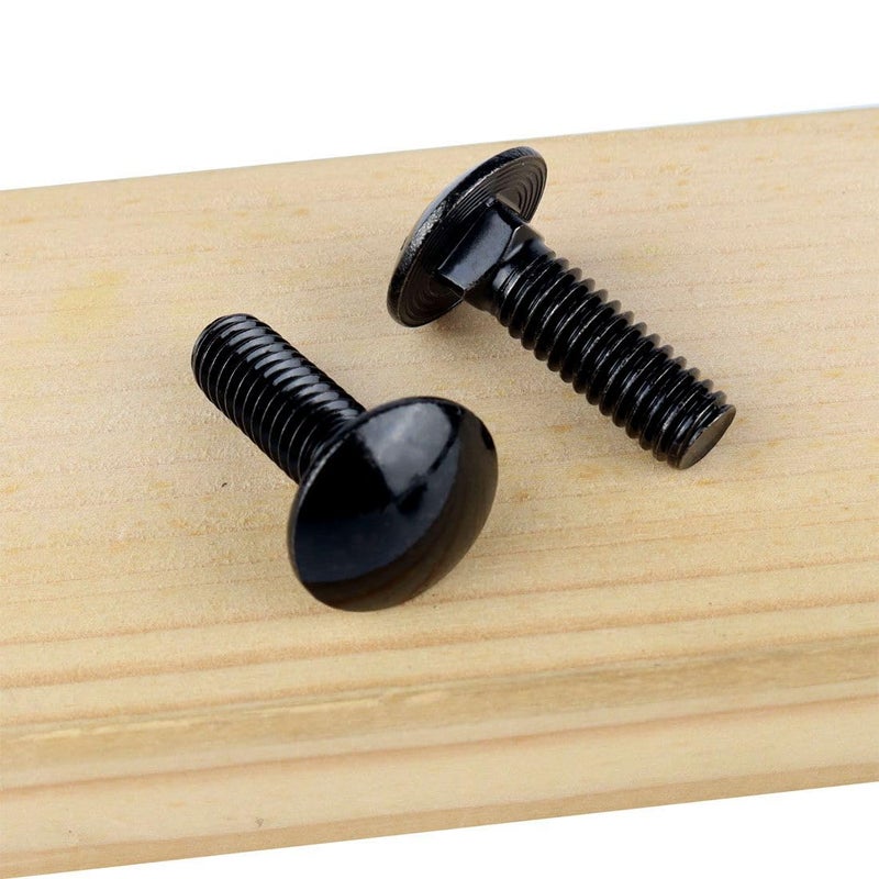 VAMUOEFL 1/2-13 x 2-1/2" Carriage Bolts Screws Black Finish, Round Head Square Neck, 304 Stainless Steel 18-8, UNC Full Machine Coarse Thread, 5Pcs - Image 3